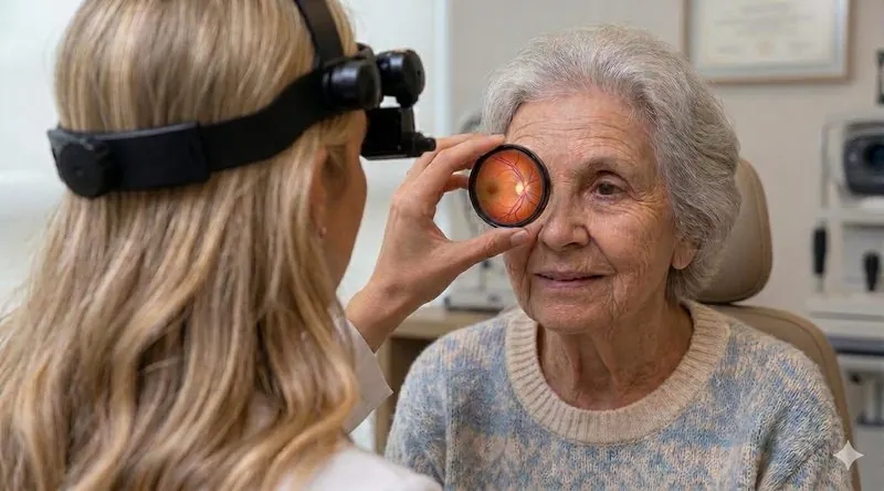 Dra. Adélia Almeida realizando mapeamento de retina — Oculare Medical Center Caruaru