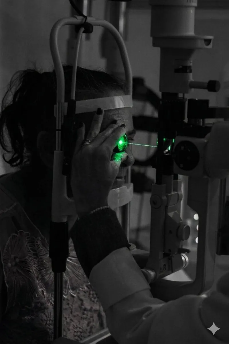 Dra. Adélia Almeida realizando fotocoagulação a laser de retina — Oculare Medical Center Caruaru