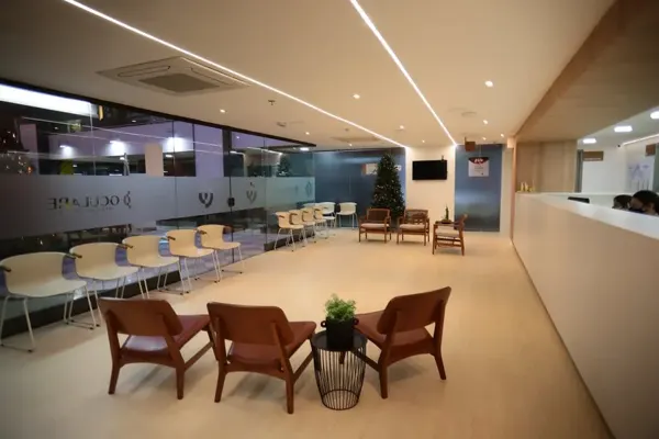 Recepção da Oculare vista com visão normal